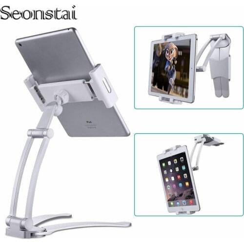 Wall Desk Tablet Stands Kitchen Tablet Mount Stand Phone Holder Fit For 5-10.5 inch Width Tablet Metal Bracket Notebook Holders