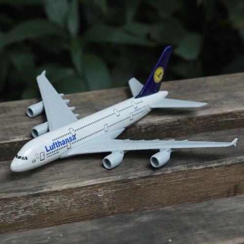 Germany Lufthansa Airlines Airbus A380 Aircraft Model 6" Metal Airplane Diecast Mini Moto Collection Eduactional Toys