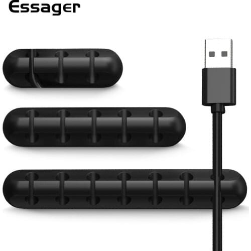 Essager Cable Organizer USB Cable Wire Holder Mouse Headphone Earphone Charger Cord Protector Desk Winder Clip Cable Management