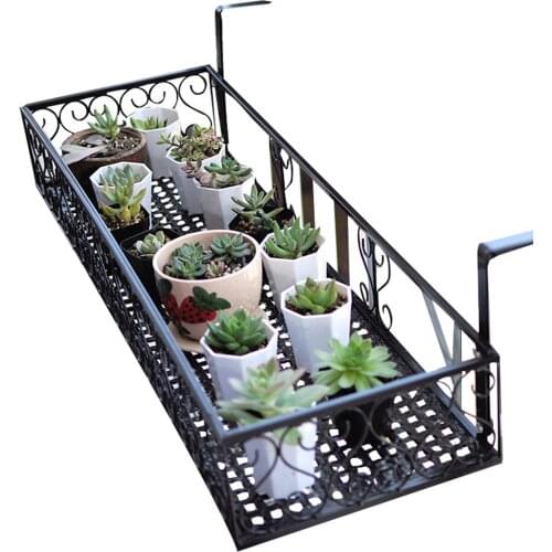 Stand Storage Rack Hanging Organizer Deck Rail Flowerpot Super Strong Shelf Balcony Rail Planter Shelf Fence Flower Holder