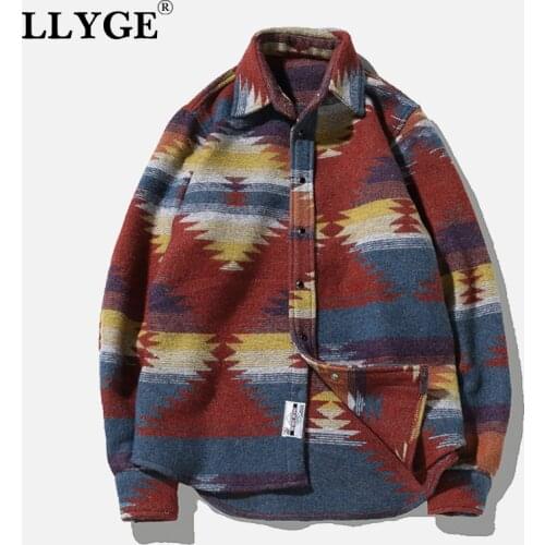 Plus Size 5XL Flannel Woolen Mens Shirt Blouses Panelled Long Sleeve Thicken Men Shirts 2021 Casual Male Streetwear Clothes