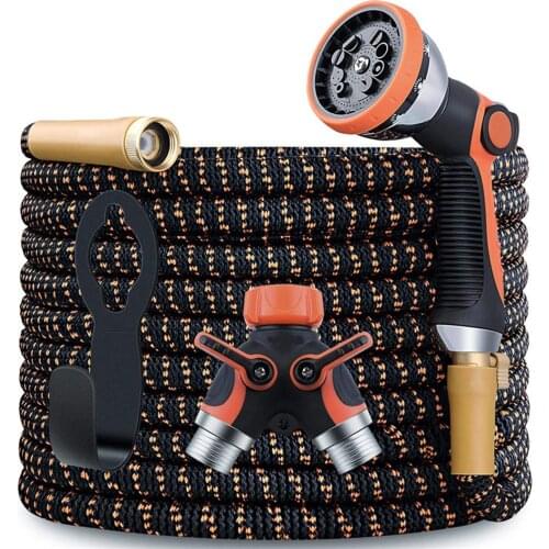 50/100ft Expandable Garden Hose Flexible Expanding Water Hose Nozzle 10 Patterns for Watering Garden Cleaning Washing