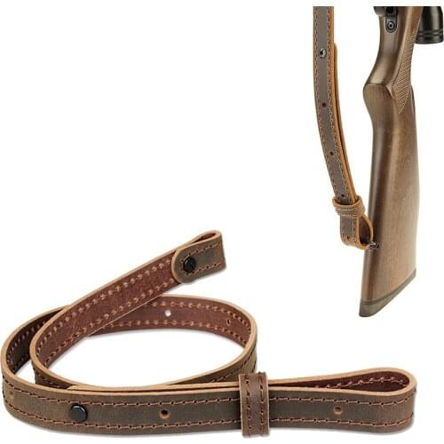 Rifle Shotgun Sling Leather Buffalo Hide Leather 1" Wide Screws Adjustable Bindings Shooting Strap Gun Accessories Shoulder Belt