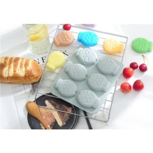 1PC 6 Even Cartoon Fish Series Silicone Cake Mold Baking Utensils Handmade Soap Mold OK 1051