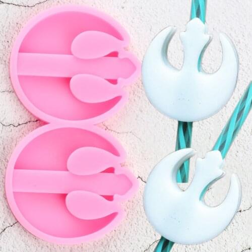 Disney Star Wars Rebel Alliance Straw Topper Silicone Mold Chocolate Fondant Cake Decorating Tools Keychain Epoxy Resin Moulds