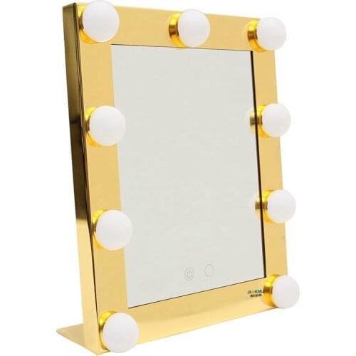 LED Makeup Mirror light Lighted Vanity Makeup lamp Touch Control Dimming Mirror Beauty Tabletop Mirrors Vanity Light USB Charge
