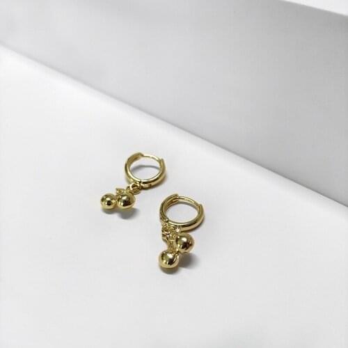 VSnow Unique Design Metal Textured Cherry Hoop Earrings for Women Unusual Gold Color Fruit Minimalist Party Earring Instajewelry