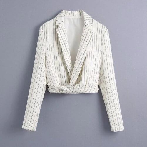 Za New Spring Summer Women Retro Stripe Simple Style Long Sleeve Twisted Pullover Shirt Tops And High Waist Skirt XITIMEAO