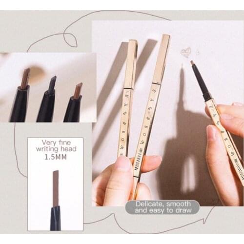 XIXI Small Gold Thin Double-headed Triangle Eyebrow Pencil Wild Mist Eye Brow Pen Waterproof Natural Eye Makeup TSLM2