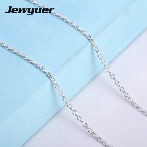 925 sterling silver jewelry link chain Necklaces for Women fit silver charms beads DIY pendant necklaces Fine Jewelry NC007