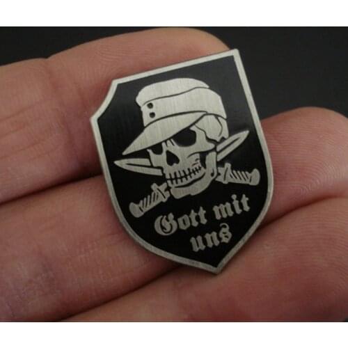 God with us lapel pin vintage black skull badge Germany wehrmacht brooch