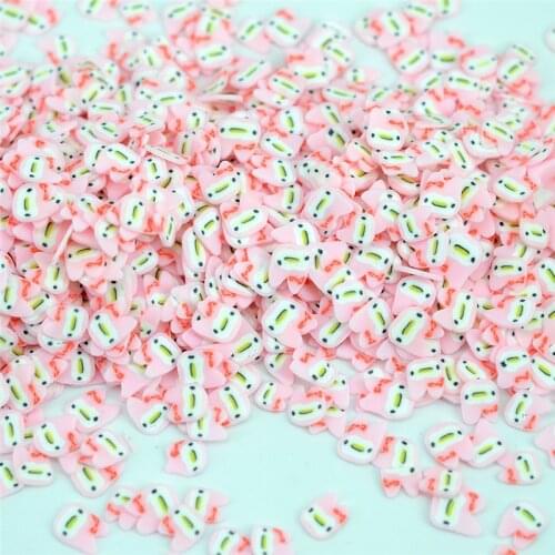 100g Cartoon pink green Rabbit Slice Polymer Clay Sprinkles for Crafts Making DIY Crystal Mud Filling Material Nail Art Decor