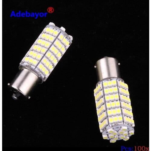 100 pcs/lot 1156 BA15S 1210 2835 120smd Super Bright Warm White white 120 SMD LED Car Reverse Tail Lights Lamp Bulbs Adebayor