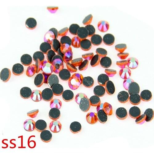 1440pcs/lot SS16 Hyacinth AB Crystal Hot Fix Stones Glass Loose Iron Stones Non-flat back For DIY Garment