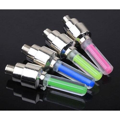 2 PC Bicycle LED Lights Nozzle Light Neon Tire Gas Nozzle Core Glow Stick Outdoor Bicycle Wheel Light Bike Accessories