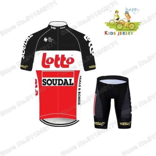 2021 Kids Cycling Jersey Set LOTTO Team Boys Girls Cycling Clothing Children Road Bike Suit MTB Ropa Ciclismo