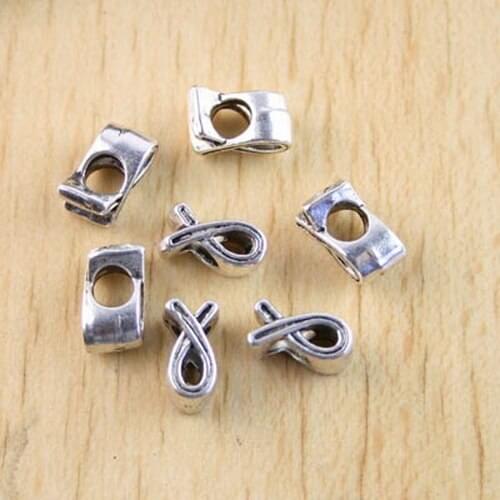 22pcs Tibetan Silver color "HOPE" ribbon shaped loose bead fit bracelet H1199