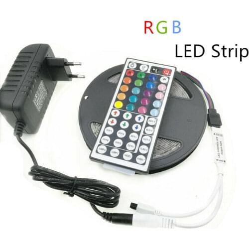 5m 10m 15m 20m LED Strip 5050 IP20 RGB Strip LED Light Flexible Ribbon Stripe DC 12V RGB Diode Tape IR Controller Adapter