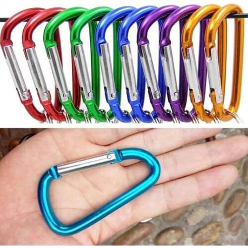 5Pc Aluminum D Ring Carabiners Clip Small Keychain Carabiner Clip for Outdoor Camping Mini Lock Snap Hooks Spring Link Key Chain