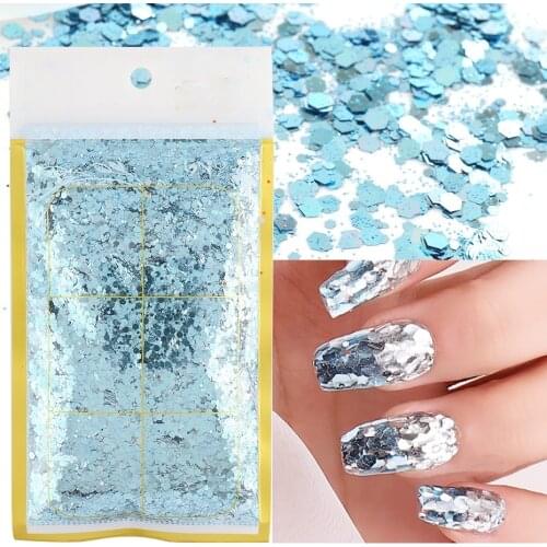 50g/bag Mermaid Gradient Style Glittering Pigment Powder 12-boxedcolor Set Holographic Flash Chrome-plated Nail Powder FT1928