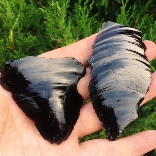 Free delivery 2 piece natural obsidian rough rough/raw stone crystal surface very shiny beautiful Christmas gift