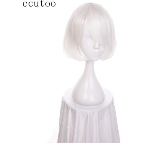 Ccutoo NieR:Automata 2B YoRHa No. 2 Type B Heroine Short White Synthetic Hair Bobo Cosplay Full Wig