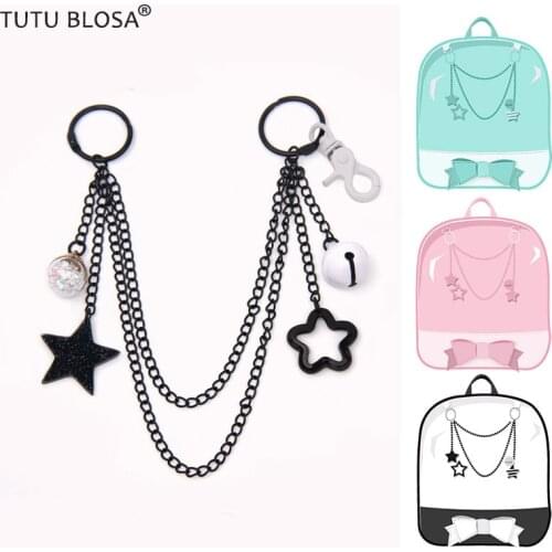 Ita Bag Chain Accessories decoration candy colors stars Bells adjustable DIY bag chain Hanging chain for ita bag H914