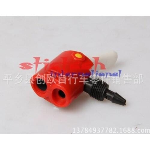 By dhl or ems 500pcs Bicycle Dual Inflator Pump Hose Adaptor Head Tyre Tube Replacement Plastic red US UK French mouth hot sale