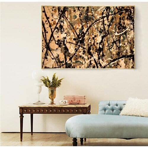 Citon Jackson Pollock《Weddingdress》Canvas Modern Art Oil Painting World Famous Art Poster Picture Wall Decor Home Decoration
