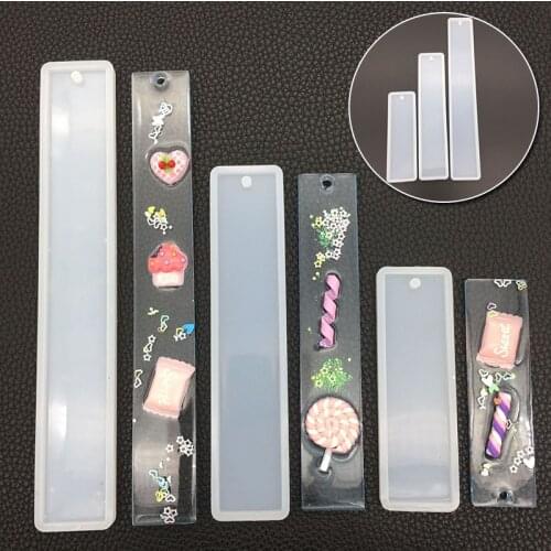 DIY Rectangle Bookmark Silicone Molds Bookmarks Resin Mold Jewelry Craft Making Tools Book Mark UV Crystal Epoxy Casting Mould
