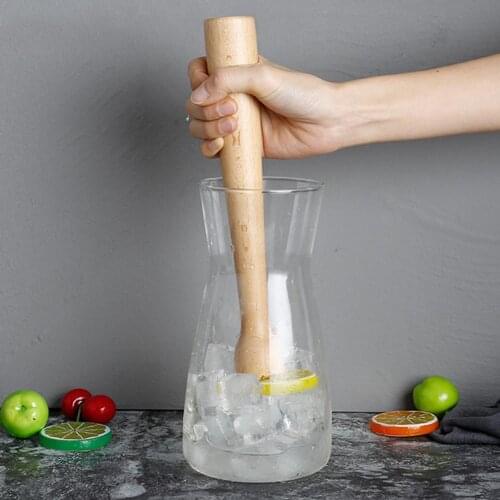 Ice Crusher Wooden Muddler Cocktail Lemon Juice Milk Tea Stirring rod home kitchen party Bar Tool Hammered ice Stick Blender