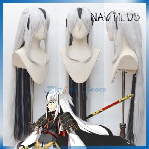 FGO MOON Nagao Kagetora Wig Mixed White Black Fate Grand Order Servant Lancer Cosplay 102cm Long Straight Hair Halloween
