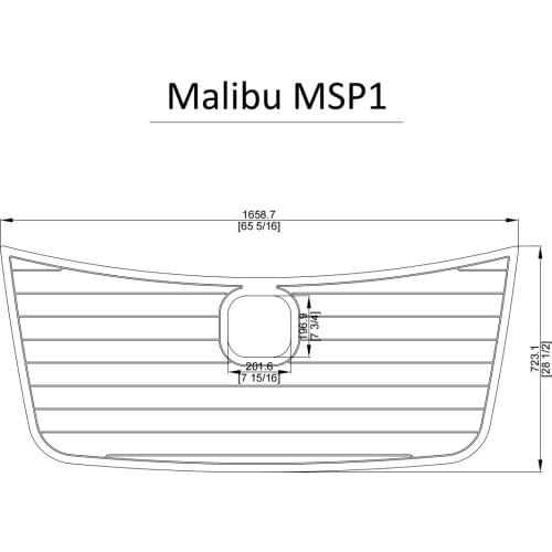 Malibu MSP1 With Hatch Cut Out Swim Platform Pad Boat EVA Teak Decking 1/4" 6mm