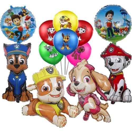 Paw patrol toy balloon Chase Marshallsky Puppy paw foil balloon set Boy girl Birthday party Decorative balloons