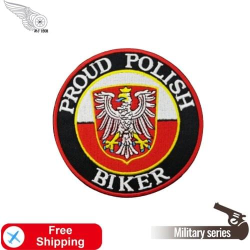 The National Emblem of Poland Embroidery Patches for Clothes Military Iron on Proud Polish Biker Applique Free Shipping