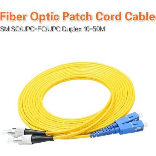 Single Mode SC UPC-FC UPC Duplex 2.0mm Fiber Optic Patch Cord Patch Cable Jumper Cord 10M 15M 20M 30M 50M Free shipping