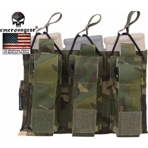 Emerson 5.56 Pistol Triple Open Top Magazine Pouch Combat Tactical Molle Magazine Pouch Multicam Tropic EM6363
