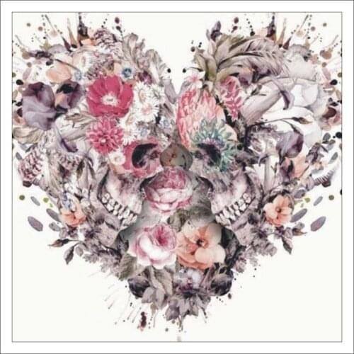Full Square Diamond Painting Skull Flower Mosaic Cross Stitch DIY 5D Diamond Embroidery Home Decor Kit Sticker D448