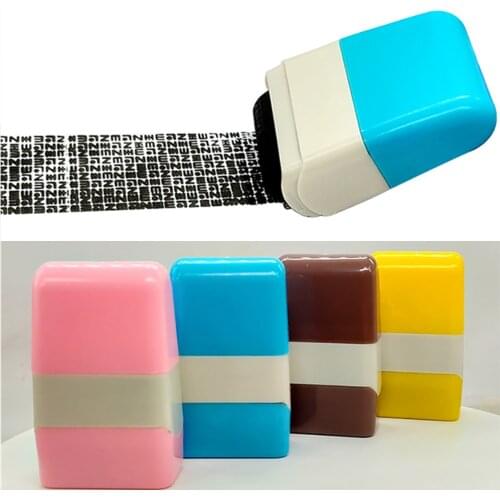 Portable Security Stamp Seal Roller Type Cover Eliminator Seal Self-Inking Identity Privacy Guard Theft Protection Roller Stamp