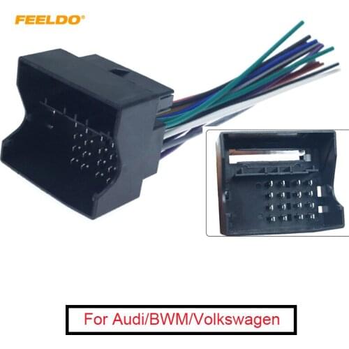 FEELDO 5Pcs Car Stereo Wiring Harness For Audi/BWM/Volkswagen/Mini/Dodge/Installing Aftermarket Stereo #FD-3033