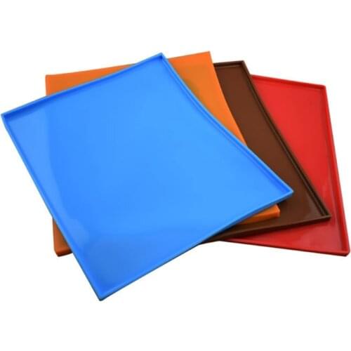 Rectangle Pet Placemat Dog Puppy Feeding Supplies Multicolor Wipe Clean Food Grade Silicone Foldable Cat Non Slip Bowl Food Mat