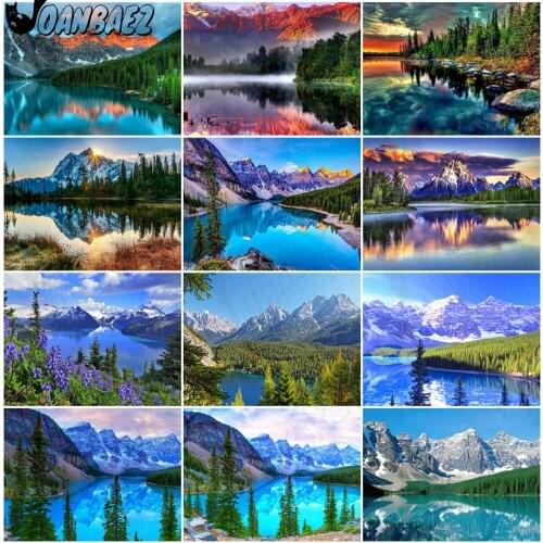 Snow Mountain Lake Diamond Painting 5Ddiy Emerald Green Landscape Art Mosaic Diamond Embroidery Room Decoration Gift