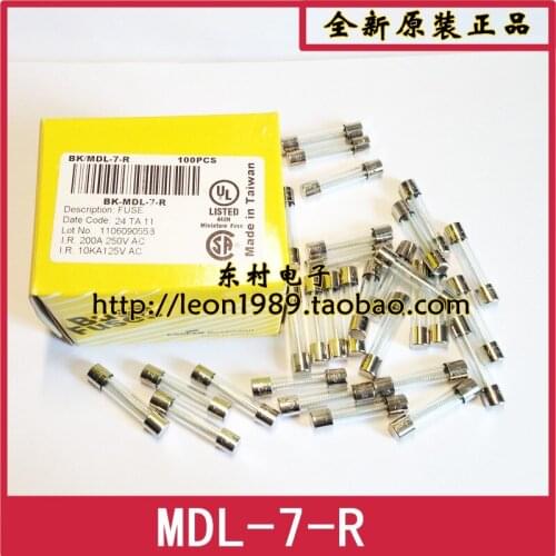 [SA]United States BUSSMANN Fuse MDL-7-R 7A 250V 6 * 30mm MDL-6-1 / 4-R slow down--50pcs/lot