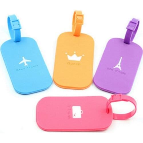 Silicone PVC Luggage Tags Suitcase ID Addres Holder Baggage Boarding Tags Portable Label Square