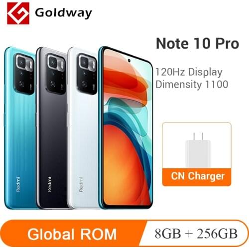 Global ROM Xiaomi Redmi Note 10 Pro 8GB RAM 256GB ROM Dimensity 1100 Octa Core 120Hz 6.6" Display 64MP Camera 5000mAh Cellphone