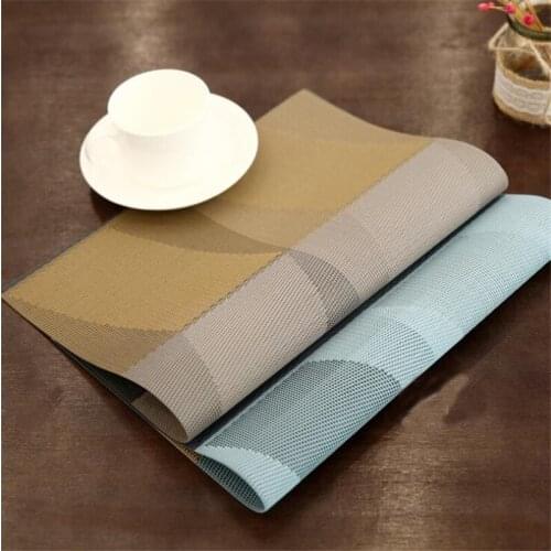 Placemat For Tableware Dining Pad Lattice Waterproof Plastic PVC Table Mat Placemats Pads Bowl Coaster Kitchen Accessories