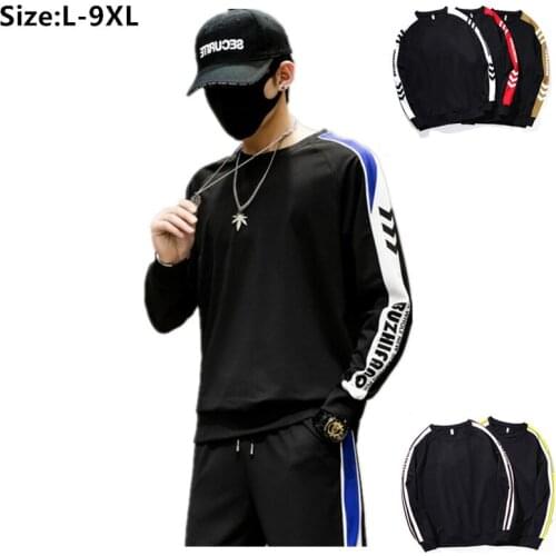 Hip Hop Sweatshirt Men Pullover Long Sleeve Sport Loose 6XL 7XL 9XL Plus Size Male Clothes Oversize Tops Boy Spring Streetwear