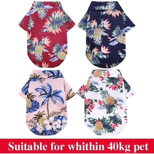 XS-5XL Summer Pet Printed Clothes Fashion Dog Floral Beach Shirt Jackets For Dogs Cats Puppy Costume Cat Spring Clothing