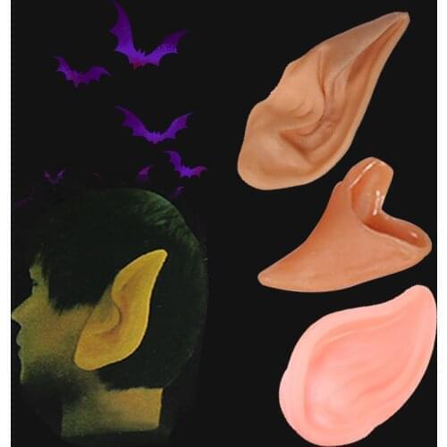 1 Pair Halloween Party Elven Elf Ears Pointed Anime Fairy Cosplay Costumes Vampire Soft Christmas Party Mask Latex Fake Ear