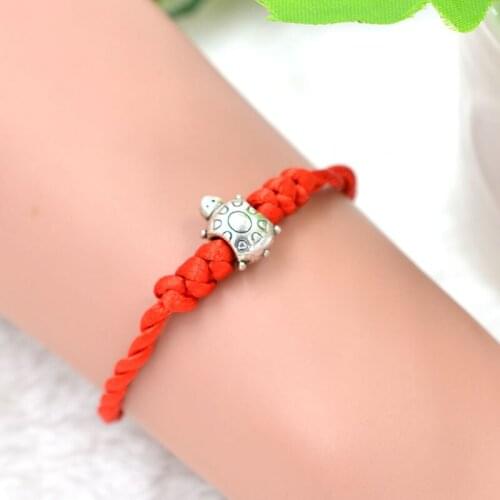 10pcs Sea Turtle Lucky Red Cord String Charm Bracelet For Women Men DIY Handmade Weave Jewelry Bracelets Bangles